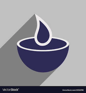 Modern flat icon with long shadow Indian candle vector image