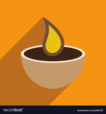Modern flat icon with long shadow Indian candle vector image
