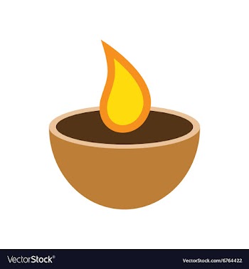 Modern flat icon with long shadow Indian candle vector image