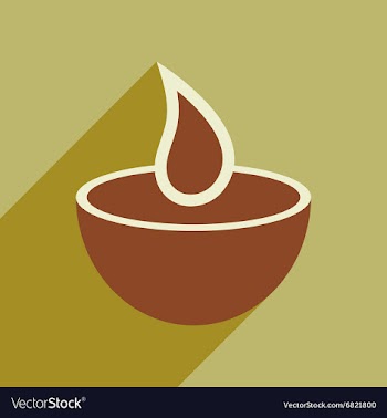 Modern flat icon with long shadow Indian candle vector image