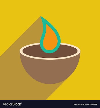 Modern flat icon with long shadow Indian candle vector image