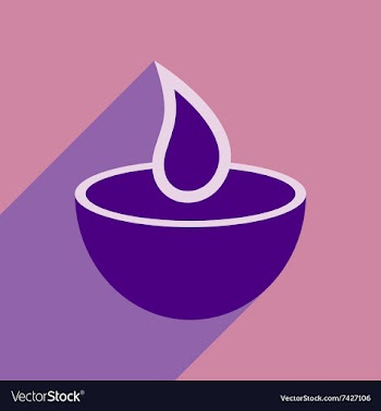 Modern flat icon with long shadow Indian candle vector image
