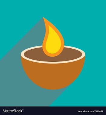 Modern flat icon with long shadow Indian candle vector image