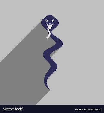 Modern flat icon with long shadow Indian cobra vector image