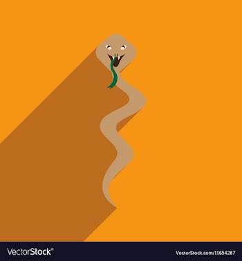 Modern flat icon with long shadow Indian cobra vector image