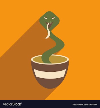 Modern flat icon with long shadow Indian cobra vector image