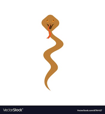 Modern flat icon with long shadow Indian cobra vector image