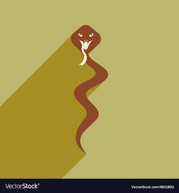 Modern flat icon with long shadow Indian cobra vector image