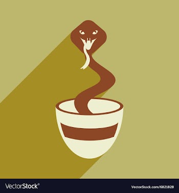 Modern flat icon with long shadow Indian cobra vector image