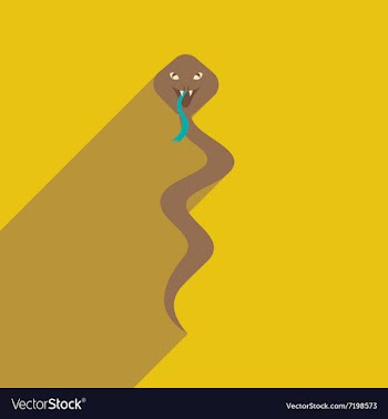 Modern flat icon with long shadow Indian cobra vector image