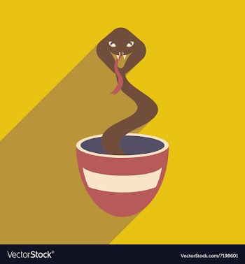Modern flat icon with long shadow Indian cobra vector image