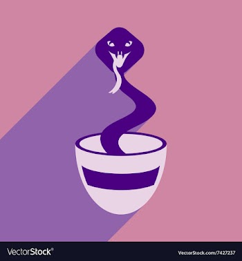 Modern flat icon with long shadow Indian cobra vector image
