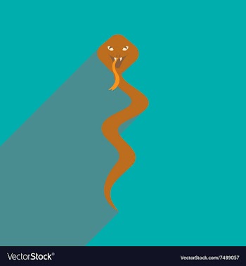 Modern flat icon with long shadow Indian cobra vector image