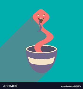 Modern flat icon with long shadow Indian cobra vector image