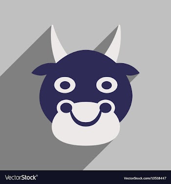 Modern flat icon with long shadow Indian cow vector image