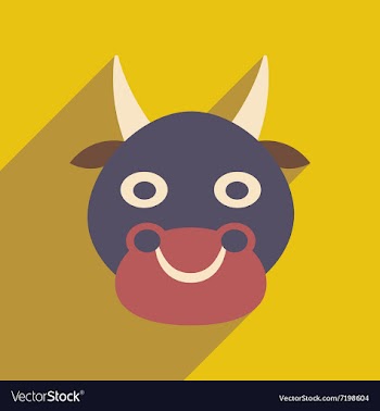 Modern flat icon with long shadow Indian cow vector image