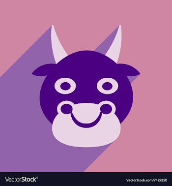 Modern flat icon with long shadow Indian cow vector image