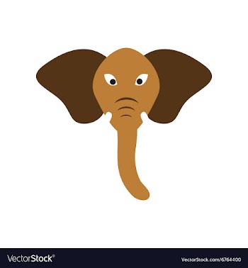 Modern flat icon with long shadow Indian elephant vector image