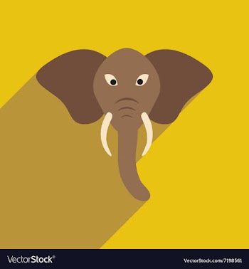 Modern flat icon with long shadow Indian elephant vector image