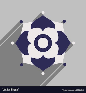 Modern flat icon with long shadow Indian flower vector image