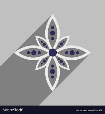 Modern flat icon with long shadow Indian flower vector image