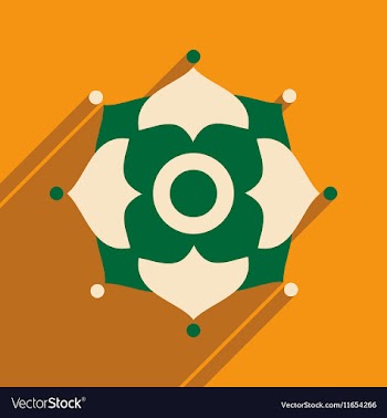 Modern flat icon with long shadow Indian flower vector image