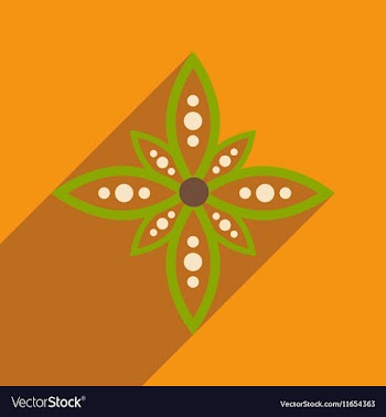 Modern flat icon with long shadow Indian flower vector image