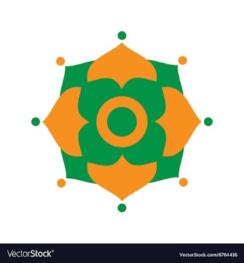 Modern flat icon with long shadow Indian flower vector image
