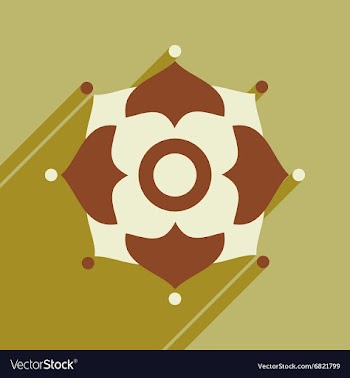 Modern flat icon with long shadow Indian flower vector image