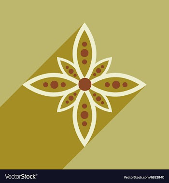 Modern flat icon with long shadow Indian flower vector image