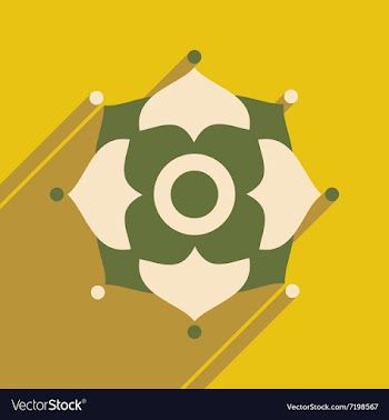 Modern flat icon with long shadow Indian flower vector image