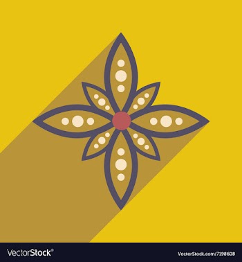 Modern flat icon with long shadow Indian flower vector image