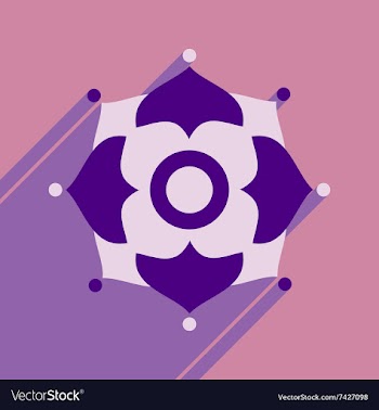 Modern flat icon with long shadow Indian flower vector image