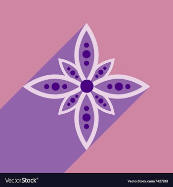 Modern flat icon with long shadow Indian flower vector image