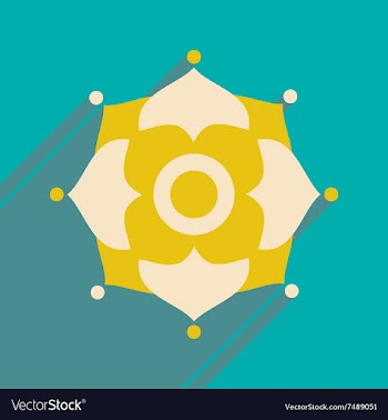 Modern flat icon with long shadow Indian flower vector image