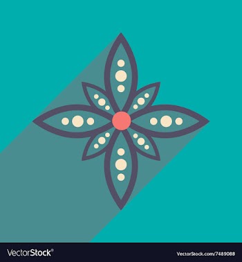 Modern flat icon with long shadow Indian flower vector image