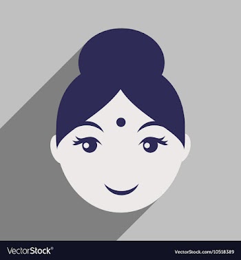 Modern flat icon with long shadow Indian girl vector image