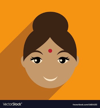 Modern flat icon with long shadow Indian girl vector image