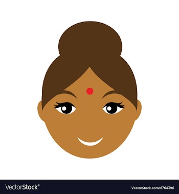 Modern flat icon with long shadow Indian girl vector image
