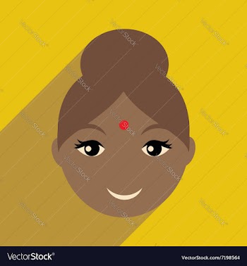 Modern flat icon with long shadow Indian girl vector image