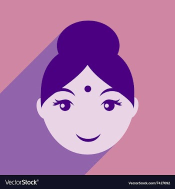 Modern flat icon with long shadow Indian girl vector image