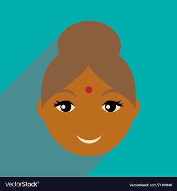Modern flat icon with long shadow Indian girl vector image