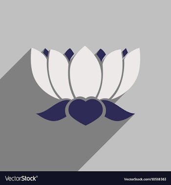 Modern flat icon with long shadow Indian lotus vector image
