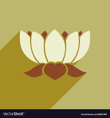 Modern flat icon with long shadow Indian lotus vector image