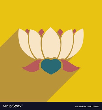 Modern flat icon with long shadow Indian lotus vector image