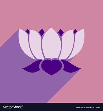 Modern flat icon with long shadow Indian lotus vector image