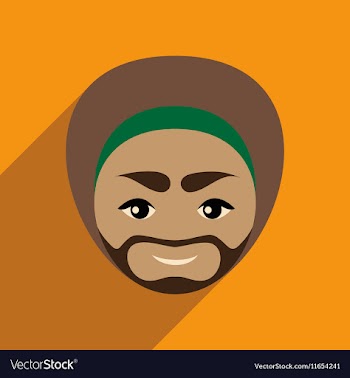 Modern flat icon with long shadow Indian man vector image