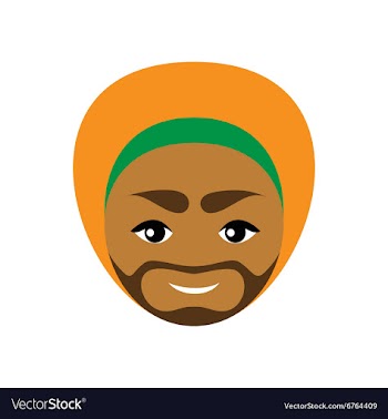 Modern flat icon with long shadow Indian man vector image