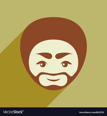 Modern flat icon with long shadow Indian man vector image