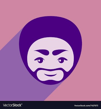 Modern flat icon with long shadow Indian man vector image